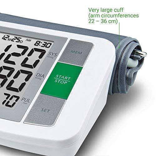 Medisana BU 510, Tensiómetro de brazo, presión arterial y pulso, función de memoria, escala de semáforo, indicación de latidos irregulares