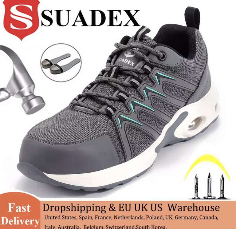 SUADEX-zapatos de trabajo con punta de acero para hombre y mujer ( el 1/7 a las 10:00)