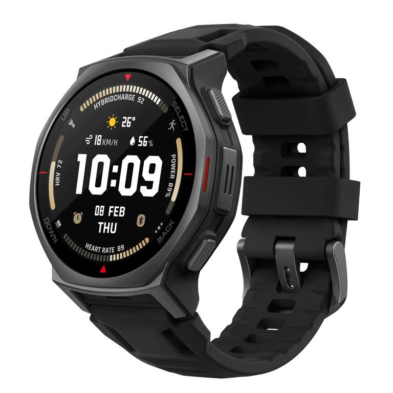 Amazfit T-Rex 3 Pro Reloj Inteligente Deportivo para Hombre, Pantalla AMOLED de Zafiro, Bisel de Titanio, GPS de Banda Dual