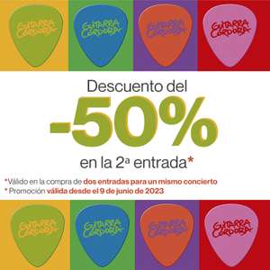 50% dto. en la 2ª entrada para un mismo concierto del 42 Festival de la Guitarra de Córdoba (del 6 al 15 julio 2023)