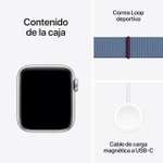 Apple Watch SE de 2.ª generación, 2023 [GPS + Cellular] Caja de Aluminio en Plata de 40 mm y Correa Loop Deportiva Azul Invierno.