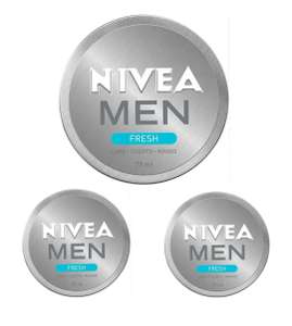 3 x NIVEA MEN Fresh (75 ml), gel hidratante facial y corporal con menta acuática 100% natural, gel refrescante ligero [Unidad 3,10€]