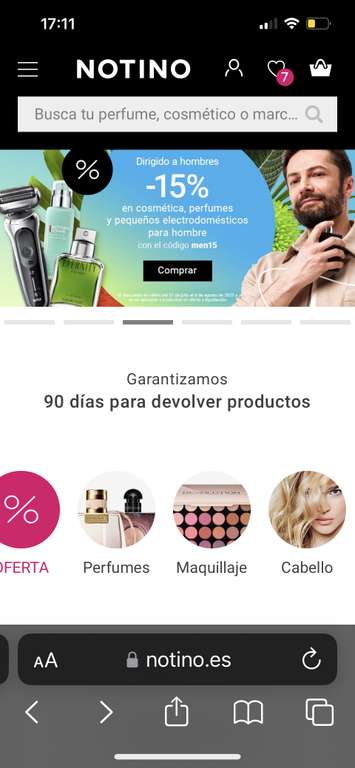 10% en todo // 30% en cosmética capilar // 15% en cosmética y perfumes de hombre @ Notino