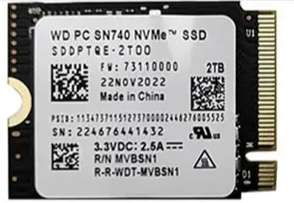 Western Digital WD SN740 2TB M.2 SSD 2230 NVMe PCIe Gen 4x4 SSD para Microsoft Surface ProX Surface Laptop 3 Steam Deck (ENVÍO CHOICE)