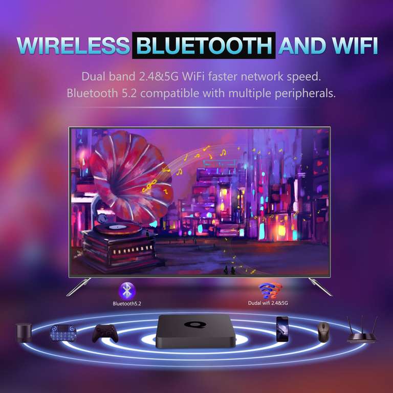 TUREWELL Q1 - Android TV Box Android 10.0 2GB RAM 16GB ROM H313 Quadcore Cortex-A53