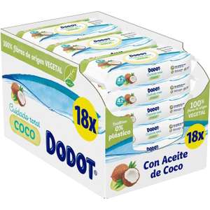 Dodot Toallitas Cuidado Total Coco Pack Ahorro756 toallitas (18 x 42) Suavidad y frescura para la piel sensible de tu bebé