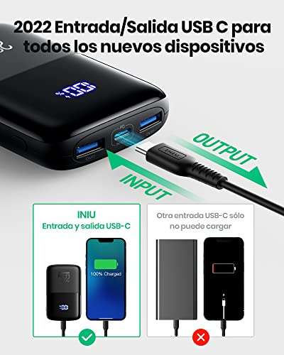 INIU Power Bank Bateria Externa USB-C PD3.0 QC4.0 Chollometro