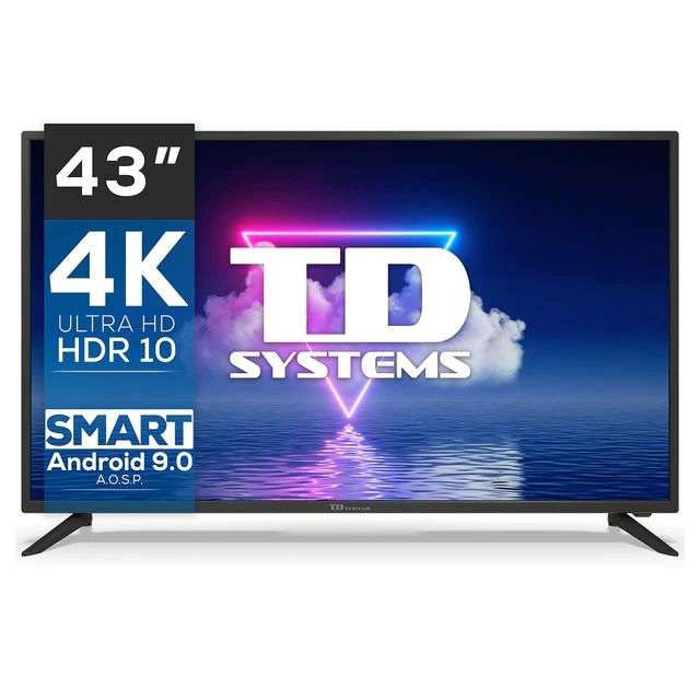 TV LED 109 cm (43") TD Systems K43DLG12US, UHD 4K, HDR10 y Smart TV