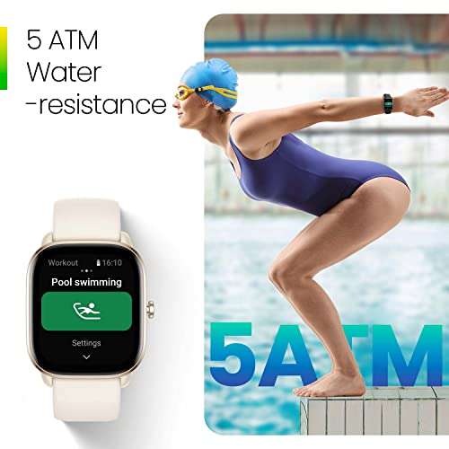 Amazfit GTS 4 Mini Smartwatch con Alexa Incorporada Monitorización de Ritmo Cardíaco y Oxígeno Sanguíneo 24H