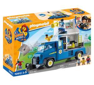 PLAYMOBIL Duck ON Call 70912 Camión de Policía con Centro de Control, Luz y Sonido, Juguete para niños a Partir de 3 años