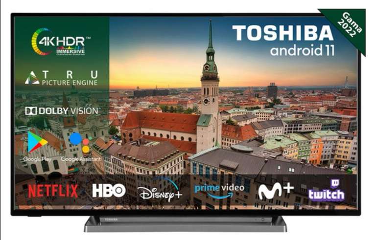 TV LED 108 cm (43") Toshiba 43UA3D63DG 4K Smart TV. Gama 2022 (Tb Carrefour)