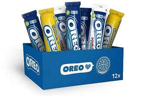 Caja de 12 packs de las icónicas galletas OREO: 6 de OREO Original, 3 de OREO Golden y 3 de OREO Double Crème (a 77 céntimos el paquete)