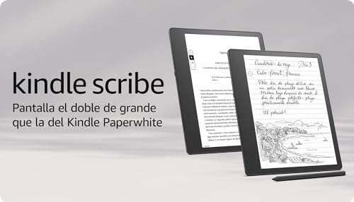 Kindle Scribe, libro electrónico y cuaderno digital, todo en uno, 64 GB pantalla Paperwhite de 10,2" y 300 ppp lápiz premium incluido