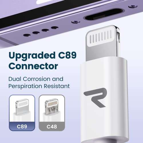 Cable iPhone Cargador iPhone - [Apple MFi Certificado] con C89 Blanco