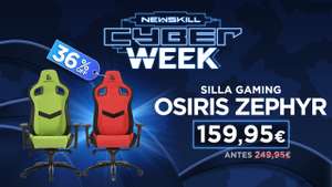 Newskill Osiris Zephyr Silla Gaming acabada en tela en rojo y verde