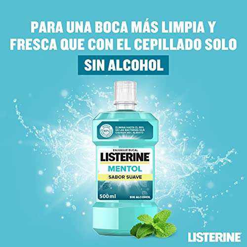 Listerine, Enjuague Bucal Mentol Sabor Suave, 500 ml