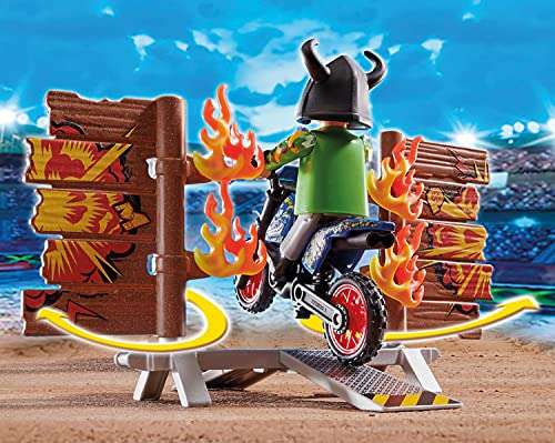 Playmobil Action - Stuntshow Moto con muro de fuego