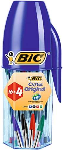 20 unidades - BIC Cristal Original Bolígrafos Punta Media (1,0mm) Colores Surtidos
