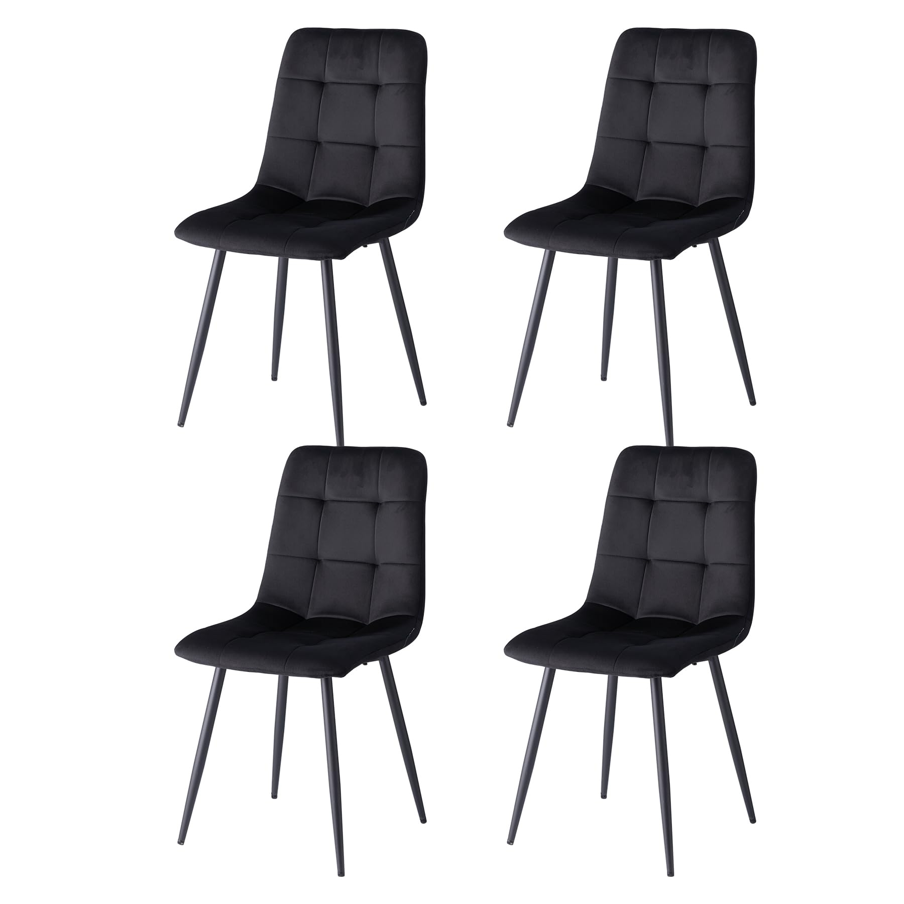 Juego de 4 Sillas de comedor Negro-HL