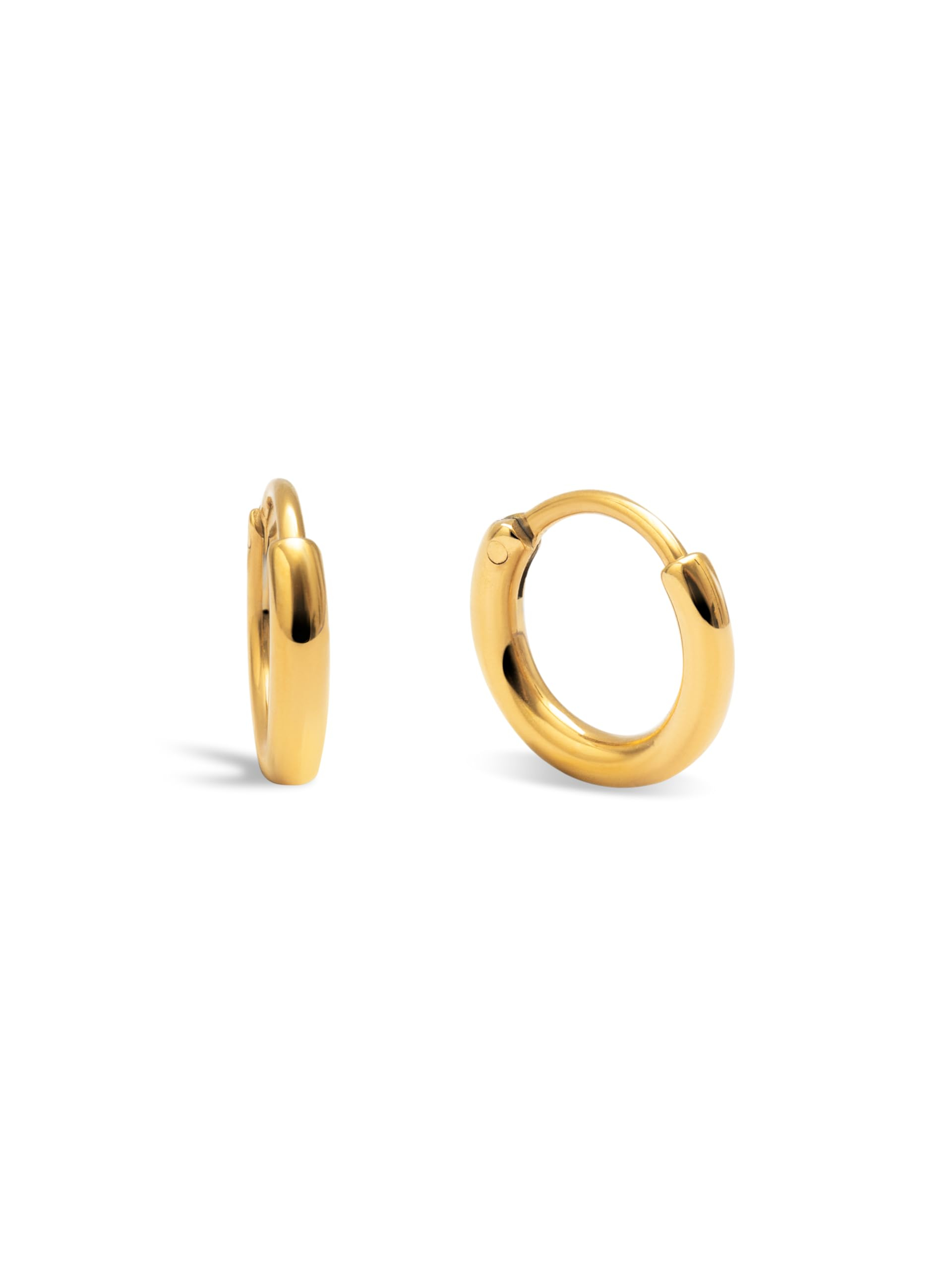 SINGULARU - Pendientes Aro Maria L. Acero con Baño en Oro de 18 Kt. Joyas Para Mujer.