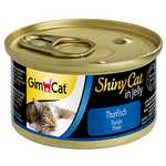 GimCat ShinyCat in Jelly, atún - Alimento húmedo para gatos, con pescado y taurina - 24 latas (24 x 70 g)