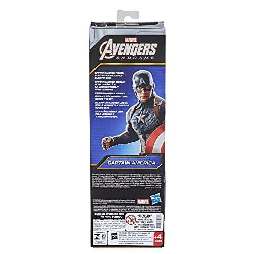 Marvel Avengers Titan Hero Series - Figura de acción de Capitán América de 30 cm, Edad: 4+