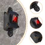 Interruptor impermeable con luz LED, 12V, 20A (13x4cm) + Destornillador reversible