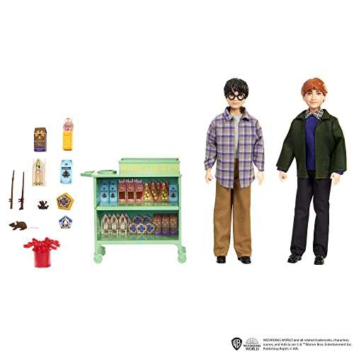 Harry Potter y Ron en el tren Hogwarts Express. Muñecos con accesorios, muñecos de 30,5cm.