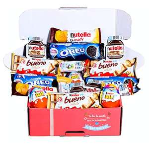 Caja para regalar de chocolates (Kinder Bueno Chocolate Blanco, Happy Hippo, Kinder Joy, Nutella, Oreo)