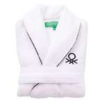 Albornoz 420GSM 100% Algodón con logo bordado Blanco Core Benetton Tallas L y XL