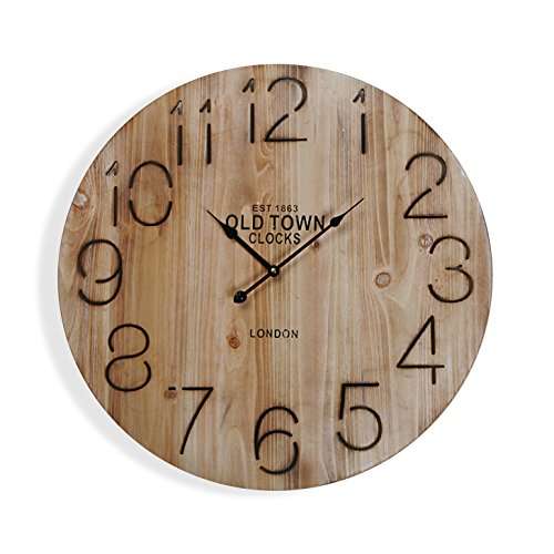 Versa Rethel Reloj de Pared Decorativo, Medidas (Al x L x An) 58 x 4,5 x 58 cm, en madera