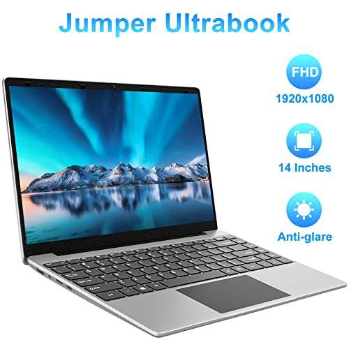 JUMPER Ordenador Portátil 14 Pulgadas, IPS Full HD, (12 GB DDR4 256 GB SSD), Quad Core, Bluetooth4.0, 1920 x 1080, 2,4 G/5G WiFi, Tipo-C