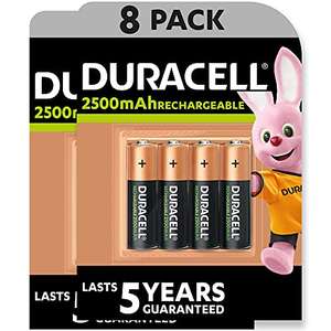 Duracell - Pilas Recargables AA 2500 mAh, paquete de 8