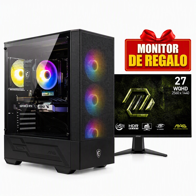 COOLPC PBMSI II - Ryzen 7 5700X / GeForce RTX 5060 Ti 8GB / 32GB / SSD 1TB / W11P + Monitor MAG 275QF E20