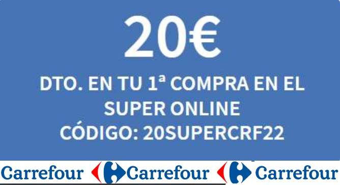20€ de descuento en compras superiores a 100€ en Carrefour online - Primera compra