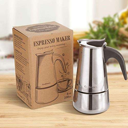 Godmorn Cafetera Italiana 4 Tazas (200ml), 6 Tazas (300ml) y 10 tazas  (450ml) » Chollometro