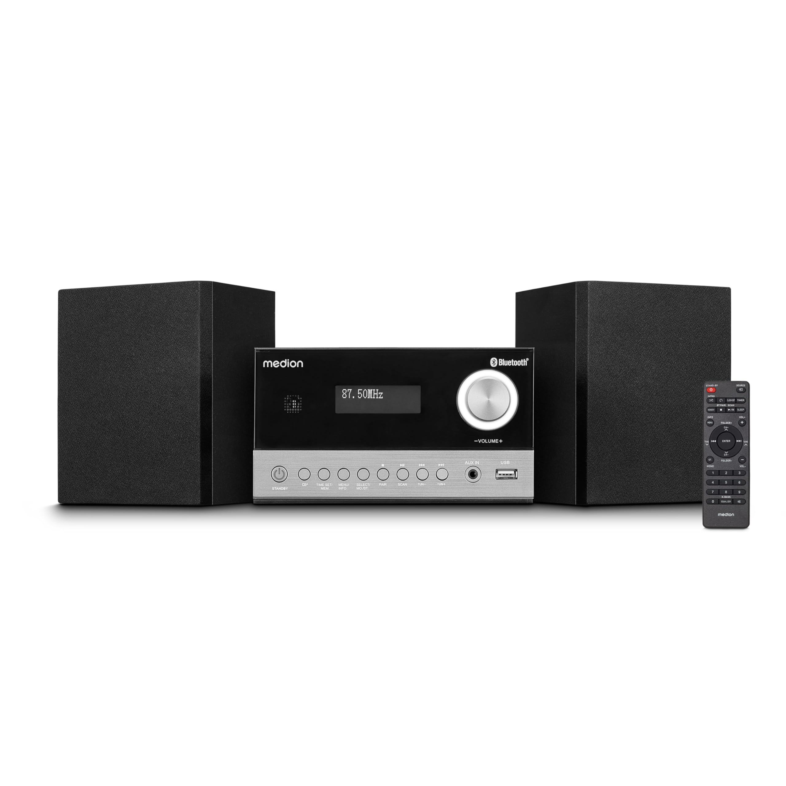 MEDION E64088 Sistema Compacto Micro Audio System (Dab+, Reproductor CD, PLL Radio FM, Bluetooth, conexión USB, Temporizador de Apagado, MP3