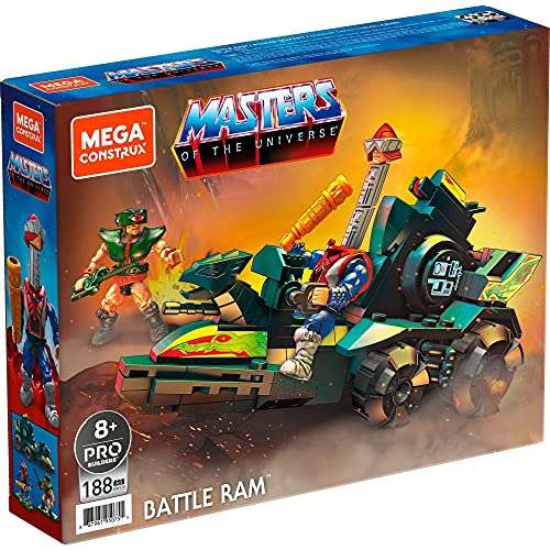 Mega Construx Másters del Universo Ram Batalla Figuras articuladas con coche de juguete de bloques de construcción