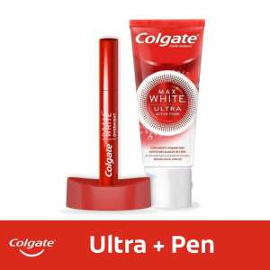 Colgate Pack de Blanqueamiento: pasta de dientes Max White Ultra 50ml y pincel blanqueador Max White Overnight 2.5ml