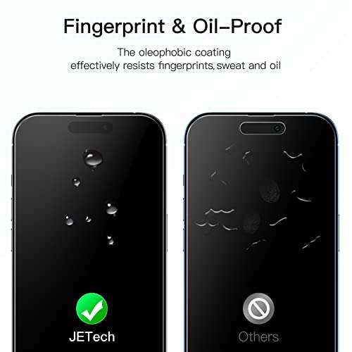 JETech Protector de Pantalla Cobertura Completo para iPhone 14 Pro Max 6,7 Pulgadas