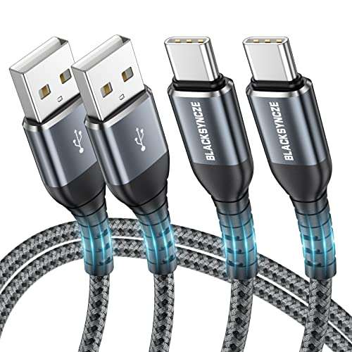 Cable USB C, [2 Pack 2M] 3,1A, Cable Tipo C Carga Rápida y Sincronización