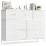 SONGMICS Cómoda, con 7 Cajones para Dormitorio, Mueble de Almacenaje, Acero, MDF, Tela no Tejida, para Dormitorio, Armario Recibidor y Salón