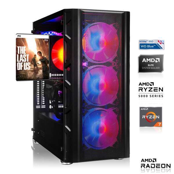 GAMING PC |RX 7900 XT 20GB | AMD Ryzen 7 5800X | 16GB DDR4 | 1TB M.2 SSD | GIGABYTE B550 Gaming X | be quiet! Pure Power - 750W - 80 +Gold