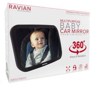 Espejo de coche para bebé para asiento trasero - Más seguro con vista cristalina, a prueba de roturas, espejo retrovisor ajustable