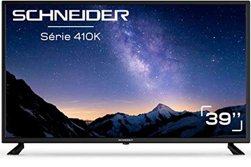 TV SCHNEIDER LED39SC410K - Televisor LED de 39 pulgadas (HD, HDMI, USB 2.0, Sintonizador DVB-T/T2/C, Función PVR, Modo Hotel) negro