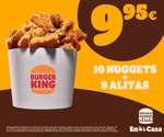Cubo de 10 Nuggets + 8 Alitas por 9,95€ en pedidos en el servicio a domicilio de Burger King (app y web)