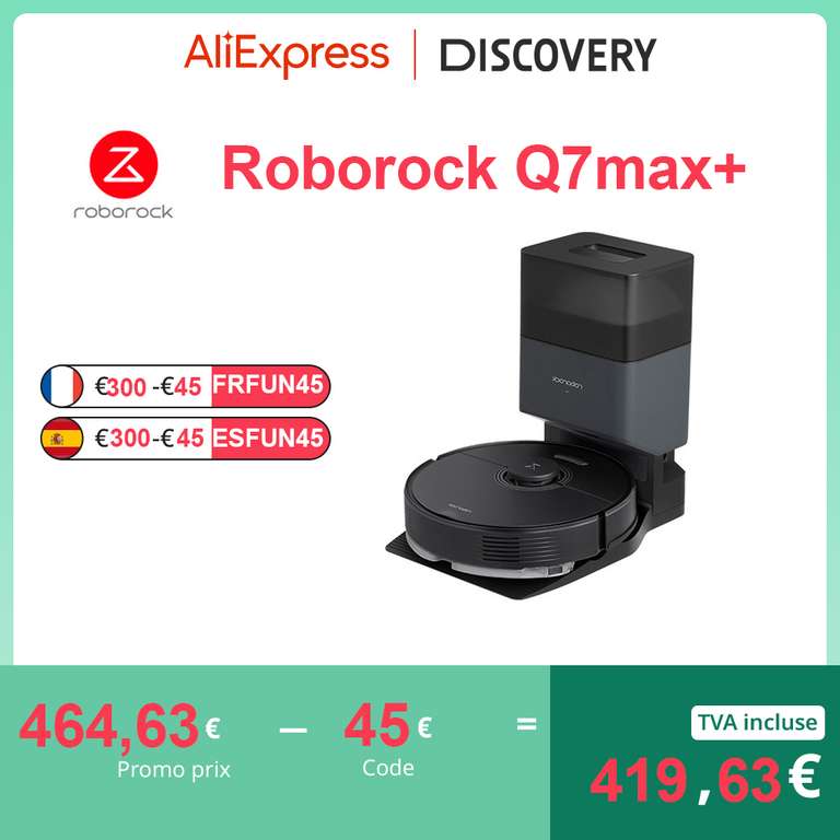 Roborock - Robot aspirador Q7 Max + (desde Francia)