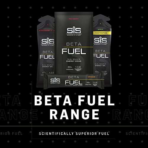 Science in Sport Beta Fuel Gel, Sabor fresa y lima, 40 gr de Carbohidratos en 60 ml, pack de 6