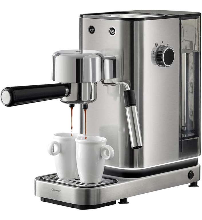 WMF Espresso Maker Lumero - Cafetera expresso manual, 15 bares, espresso, capuccino, 1.5 litros, espumador leche, acero inoxidable, 1400 W