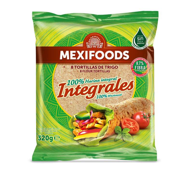 2 x 1 MEXIFOODS tortillas de trigo integrales bolsa 8 unidades